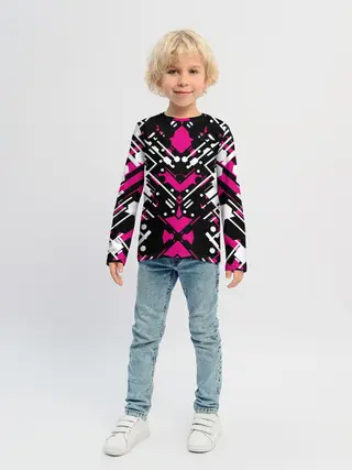 Детский лонгслив / КИБЕРПАНК,ФАНТАСТИКА,КРАСНЫЙ