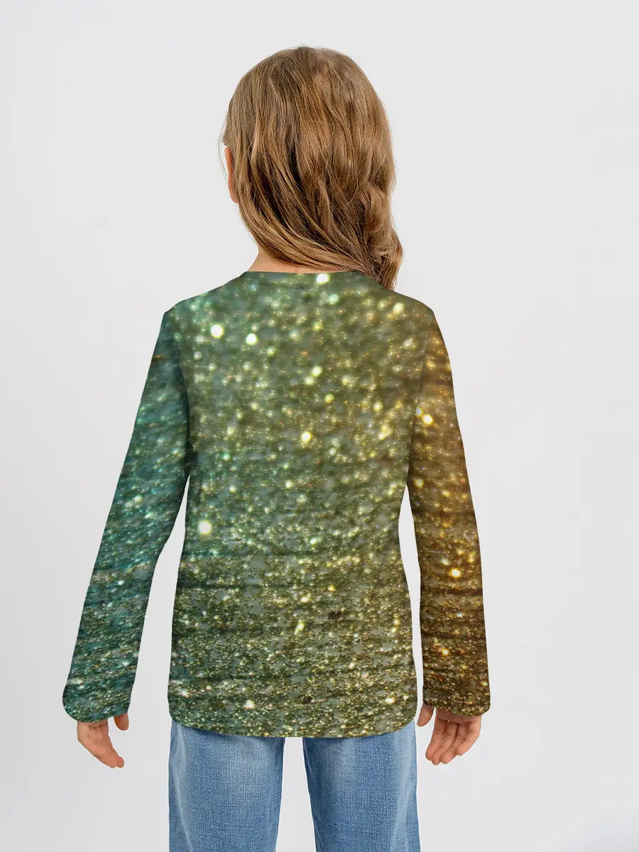 Детский лонгслив / Бирюзовый блеск