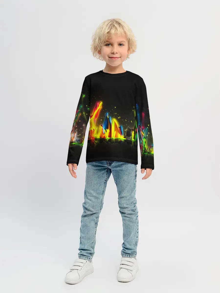 Детский лонгслив / КРАСКИ В НЕОНЕ