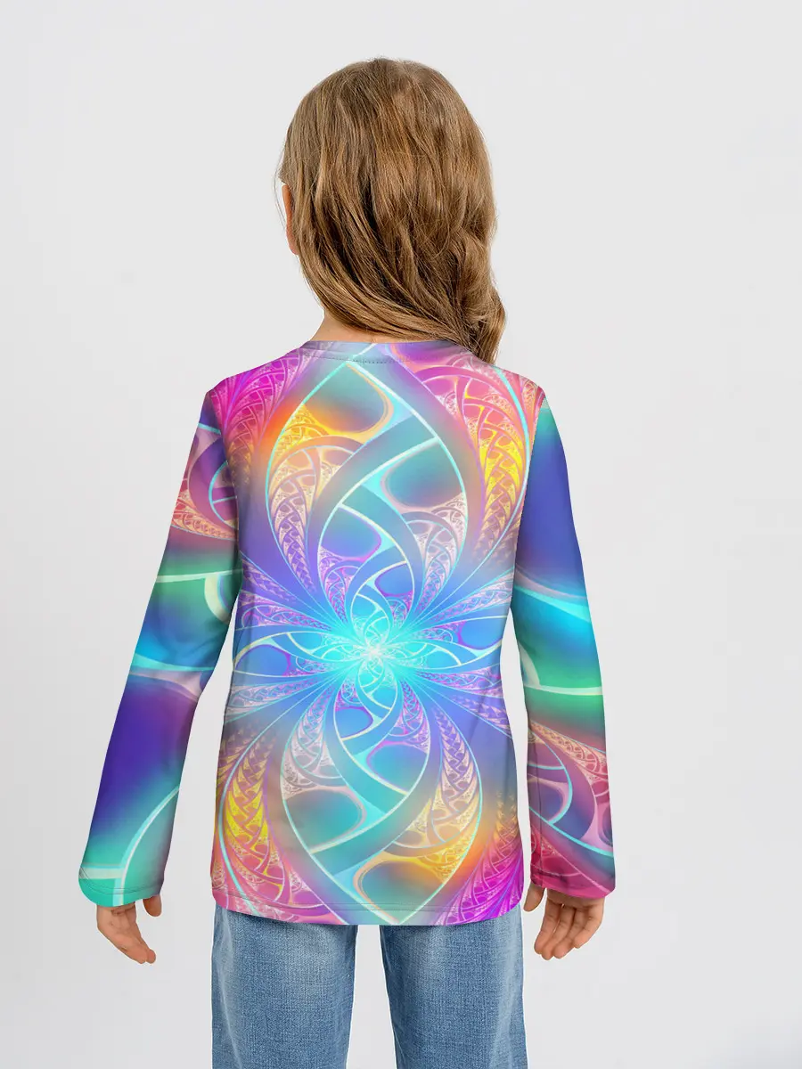 Детский лонгслив / Узоры / Абстракция /Неон