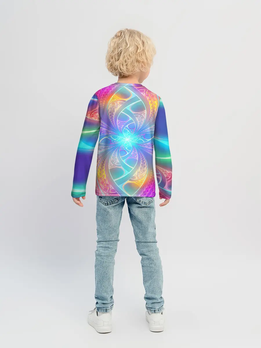 Детский лонгслив / Узоры / Абстракция /Неон