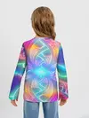 Детский лонгслив / Узоры / Абстракция /Неон