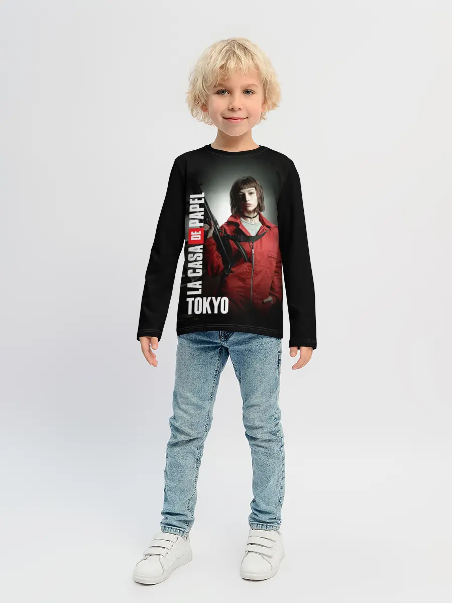 Детский лонгслив / Бумажный дом Токио