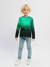 Детский лонгслив / Зеленые капли клетки
