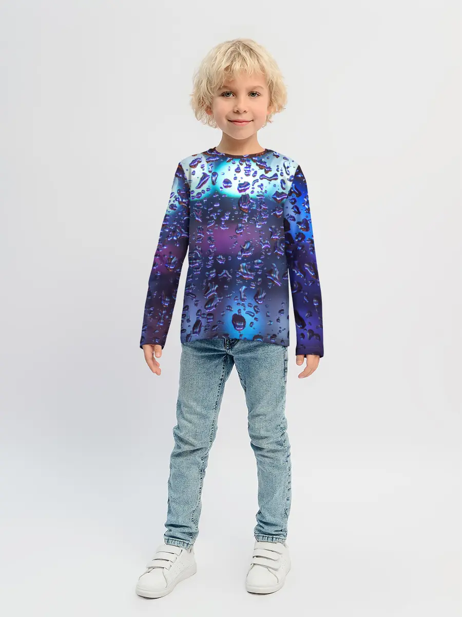 Детский лонгслив / Капли на стекле макро