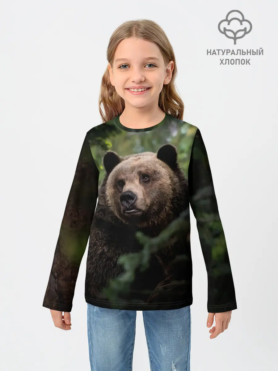 Детский лонгслив / Медведь