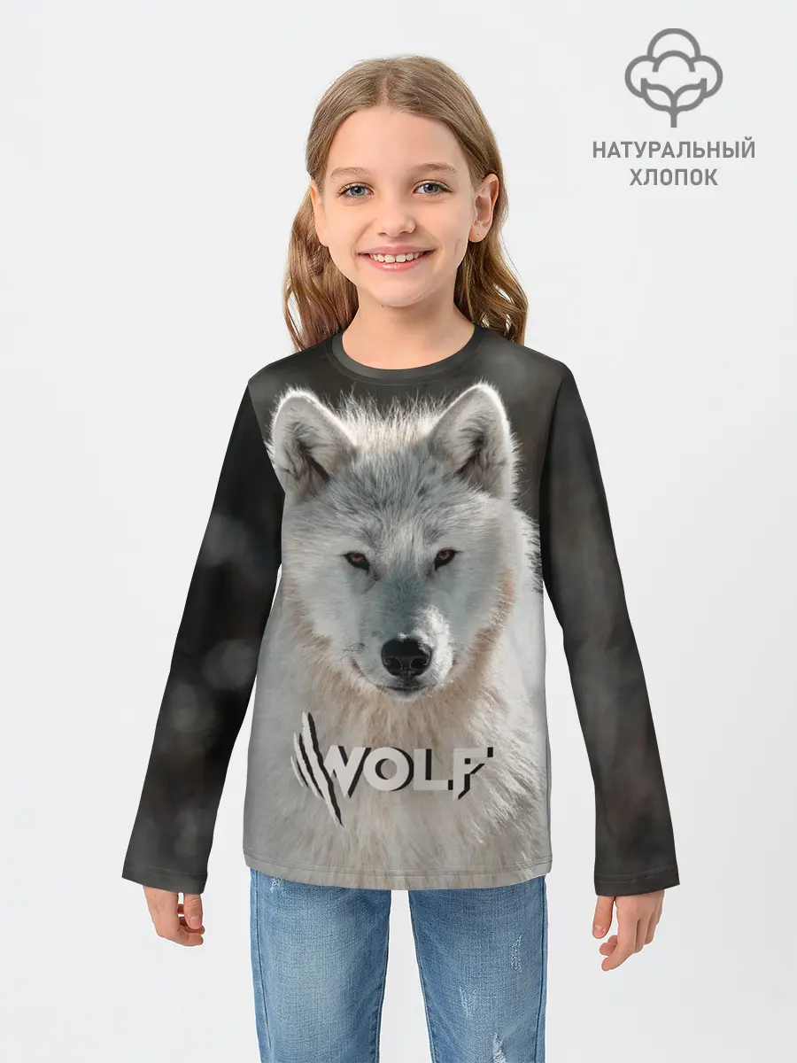 Детский лонгслив / Волк