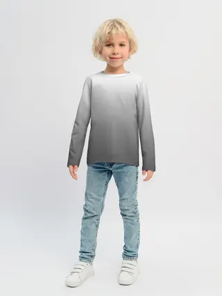 Детский лонгслив / Черно-белый градиент