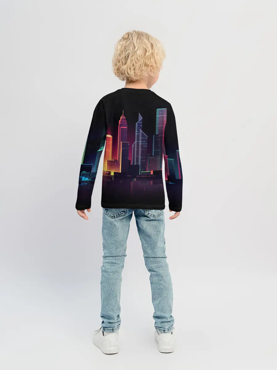 Детский лонгслив / Neon City