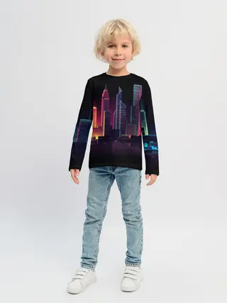 Детский лонгслив / Neon City