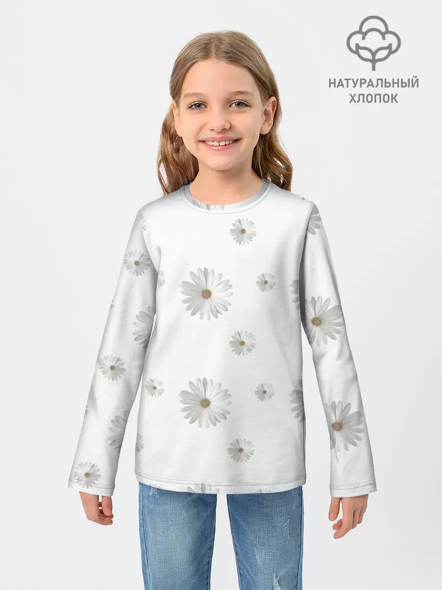 Детский лонгслив / Ромашки