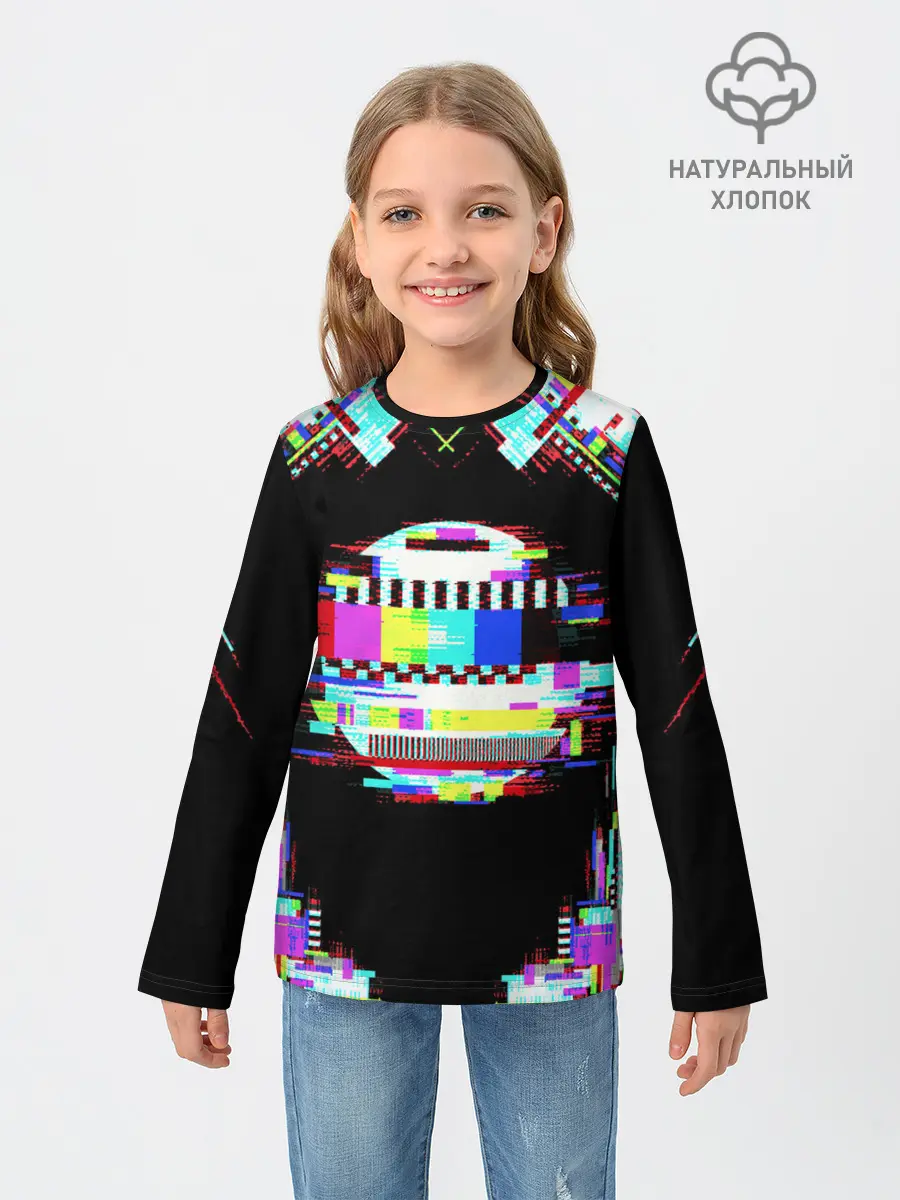 Детский лонгслив / Glitch VHS