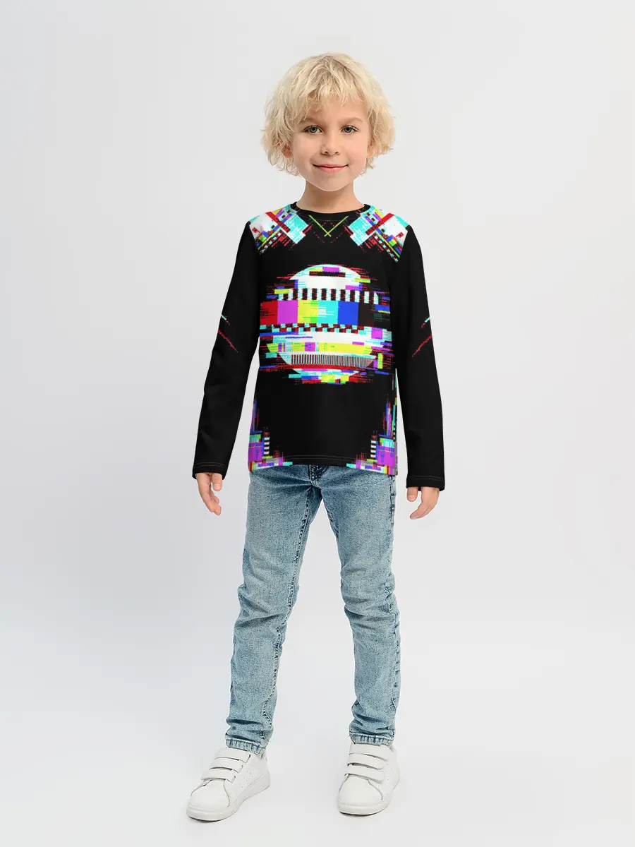 Детский лонгслив / Glitch VHS