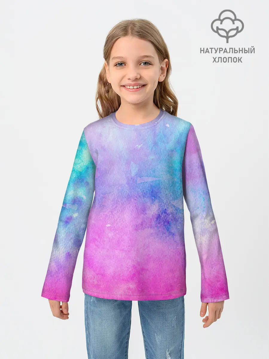 Детский лонгслив / Акварельные пятна