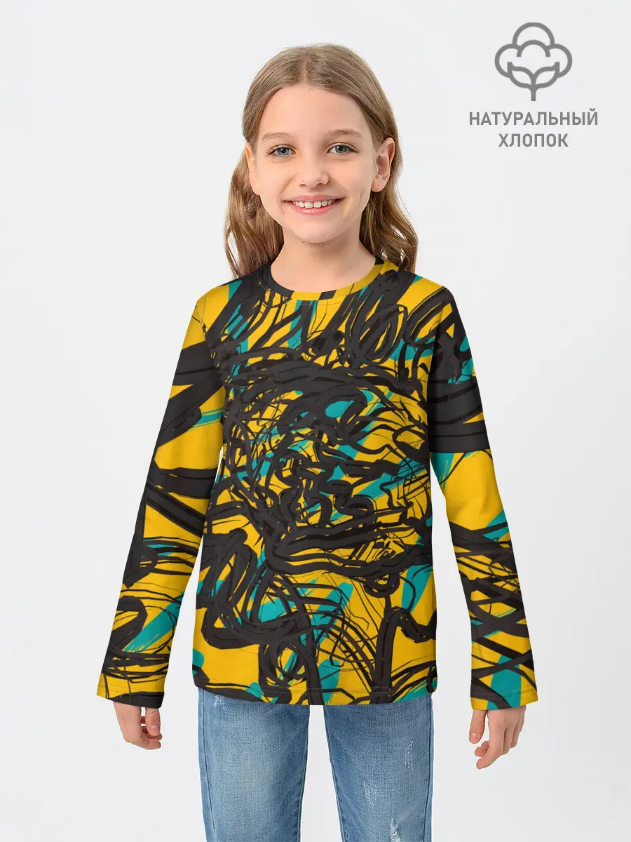 Детский лонгслив / Черные линии