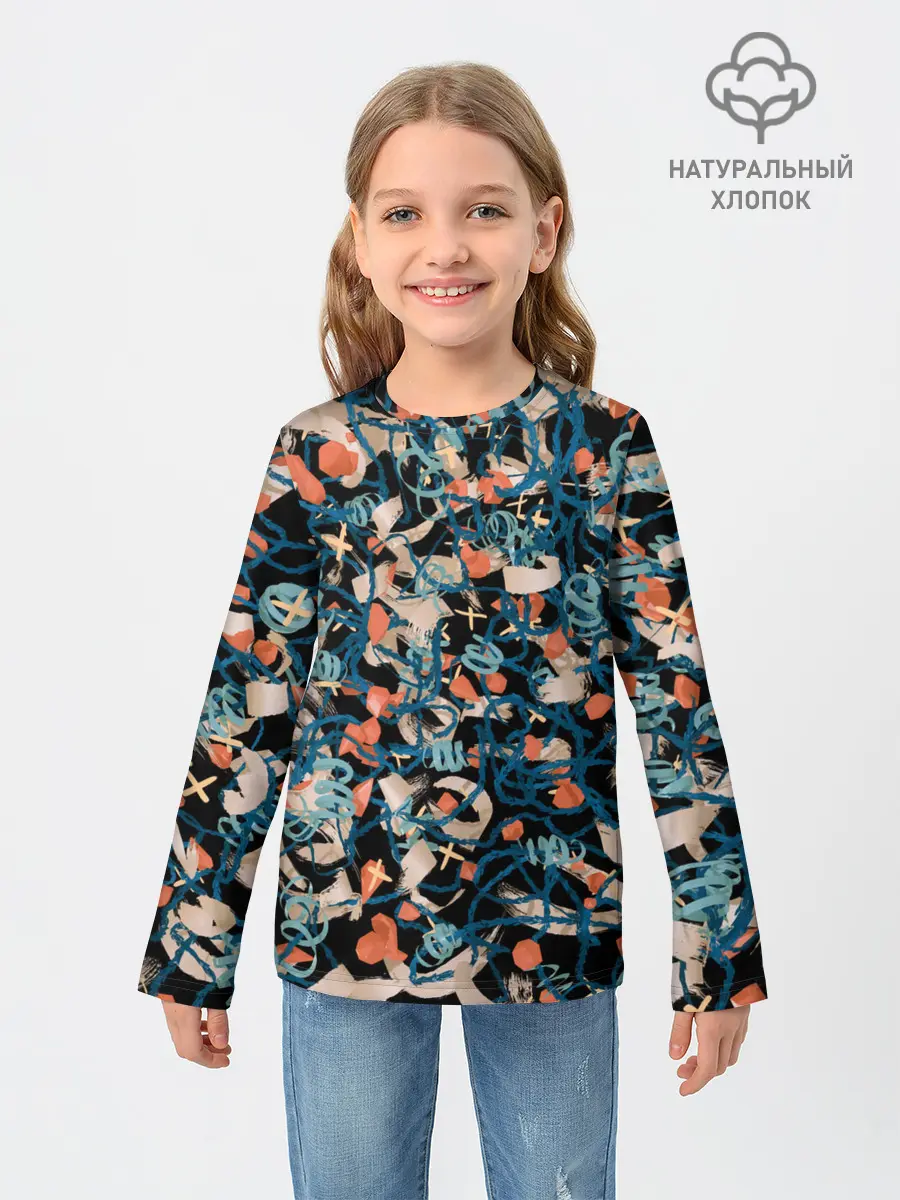 Детский лонгслив / Линии в пространстве