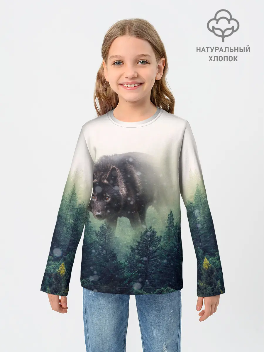 Детский лонгслив / Волк