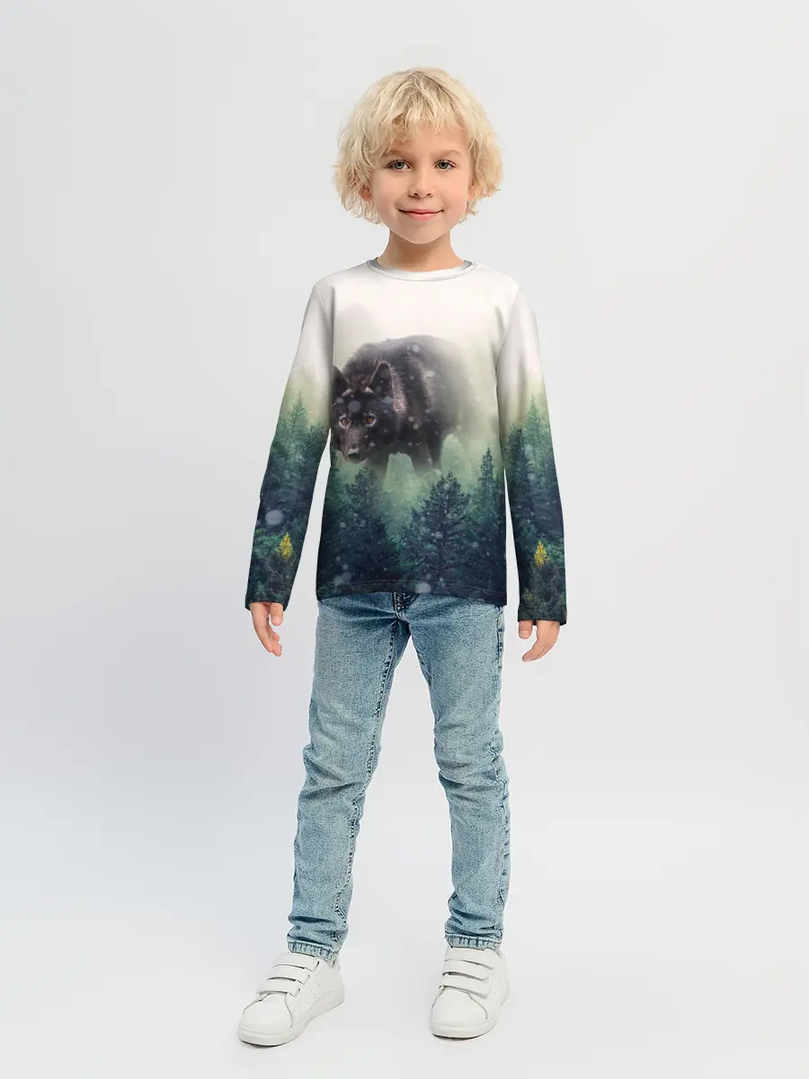 Детский лонгслив / Волк
