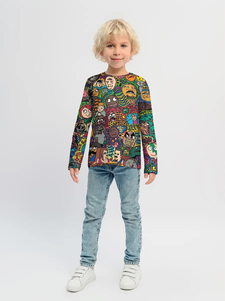 Детский лонгслив / Цветные мемы из ВК