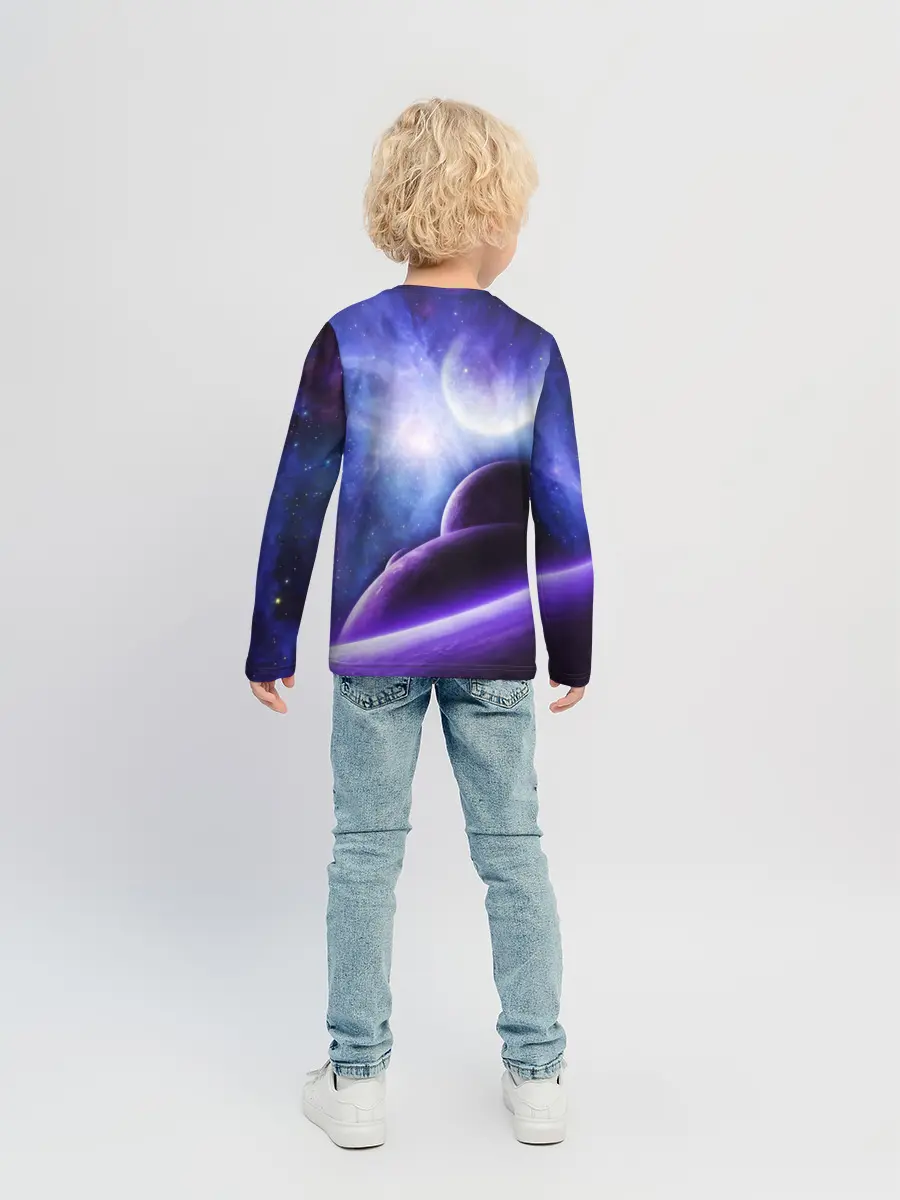 Детский лонгслив / Неоновый Космос