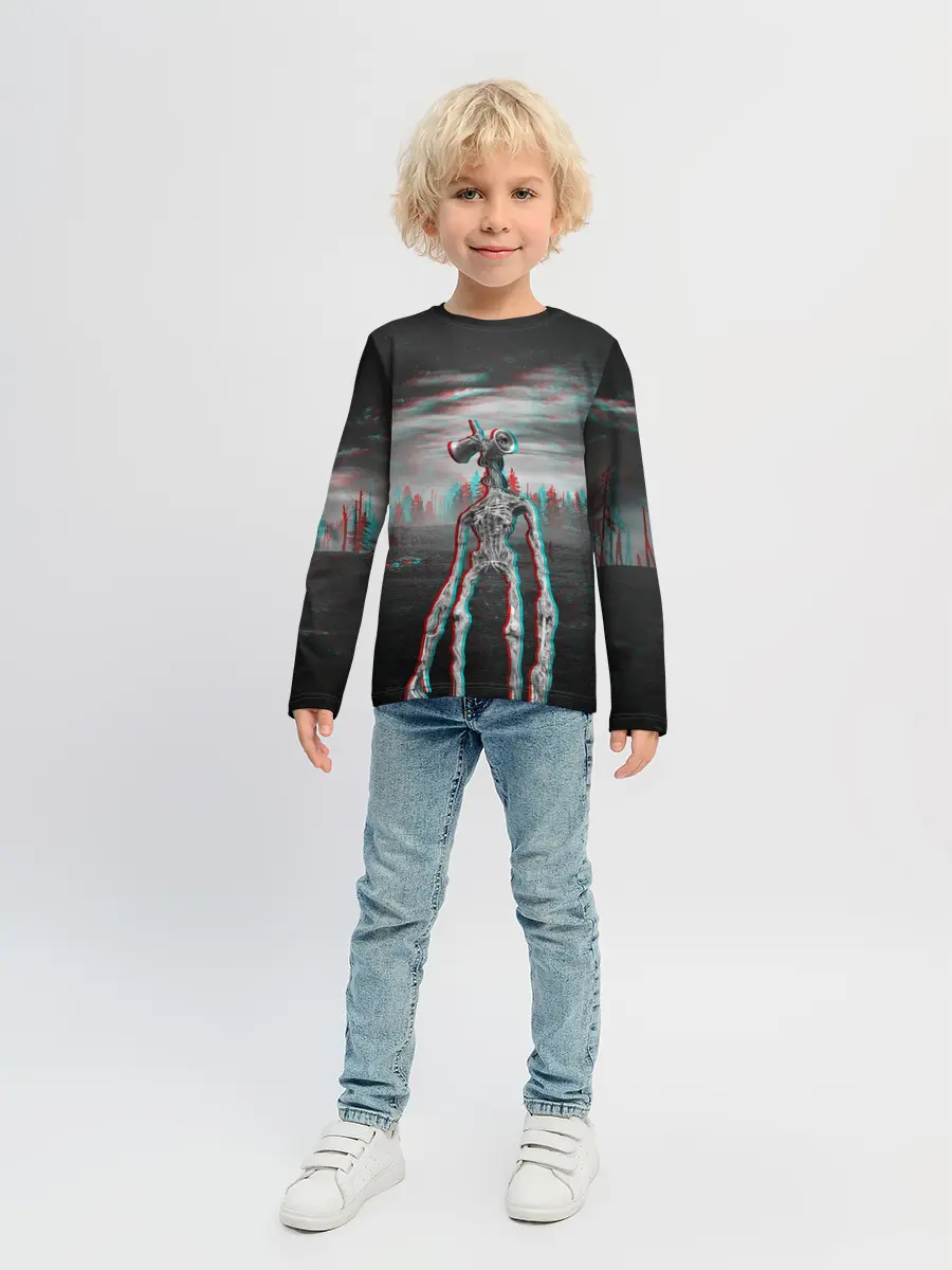 Детский лонгслив / Siren Head Horror Glitch