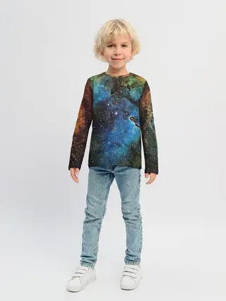 Детский лонгслив / Туманный космос