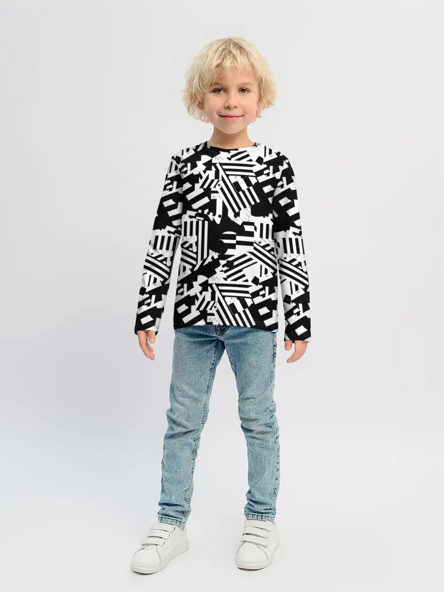 Детский лонгслив / Хаотичные линии