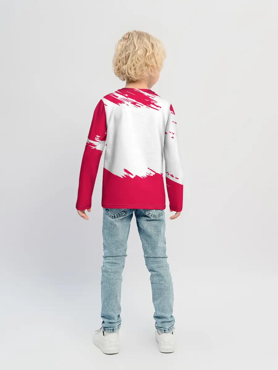 Детский лонгслив / Beastars белые линии