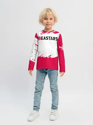Детский лонгслив / Beastars белые линии