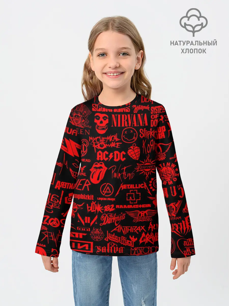 Детский лонгслив / Лучшие Рок Группы