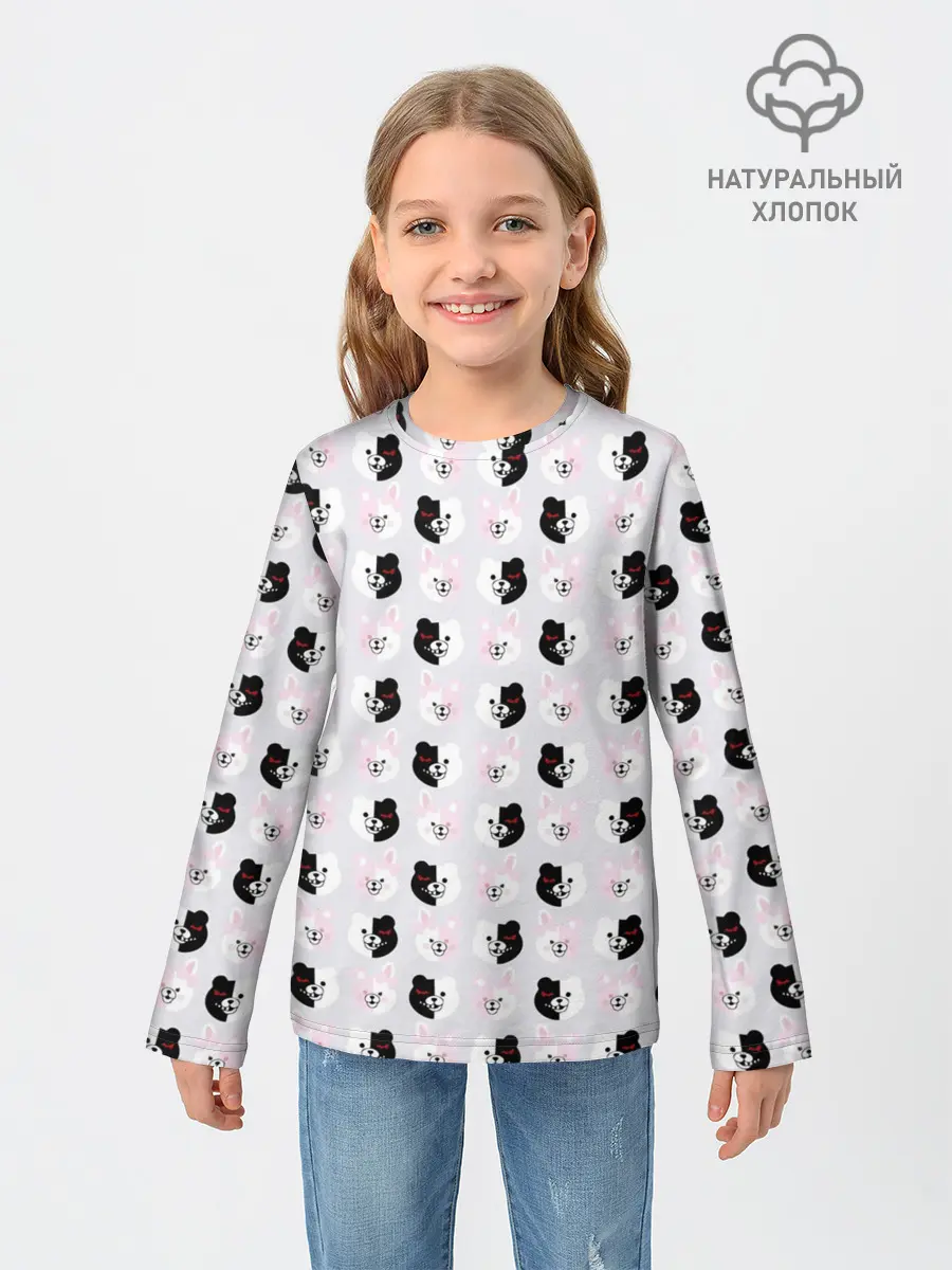 Детский лонгслив / Паттерн из монокум