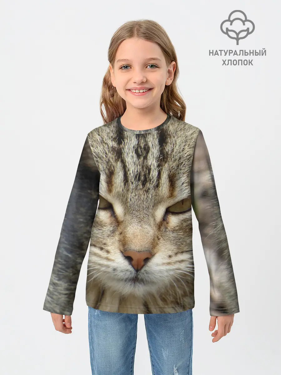 Детский лонгслив / Кот