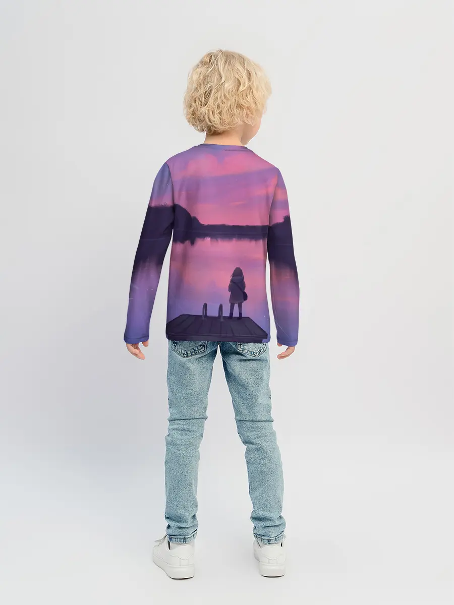 Детский лонгслив / Закат Солнце