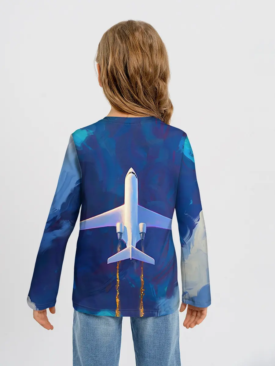 Детский лонгслив / Самолёт на небе