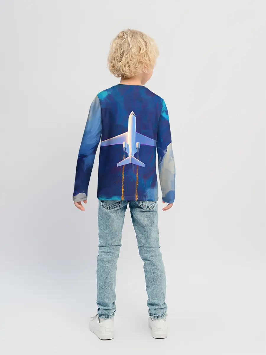 Детский лонгслив / Самолёт на небе