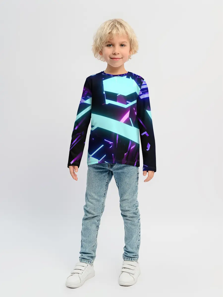 Детский лонгслив / Blue Neons