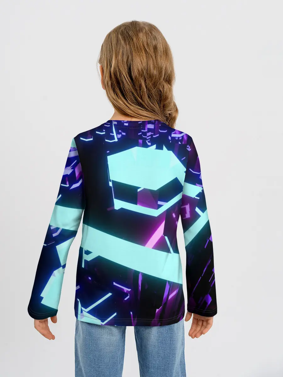 Детский лонгслив / Blue Neons