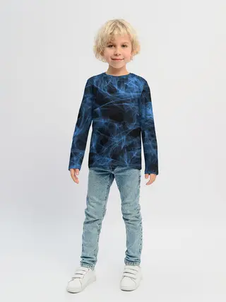 Детский лонгслив / Синяя паутина
