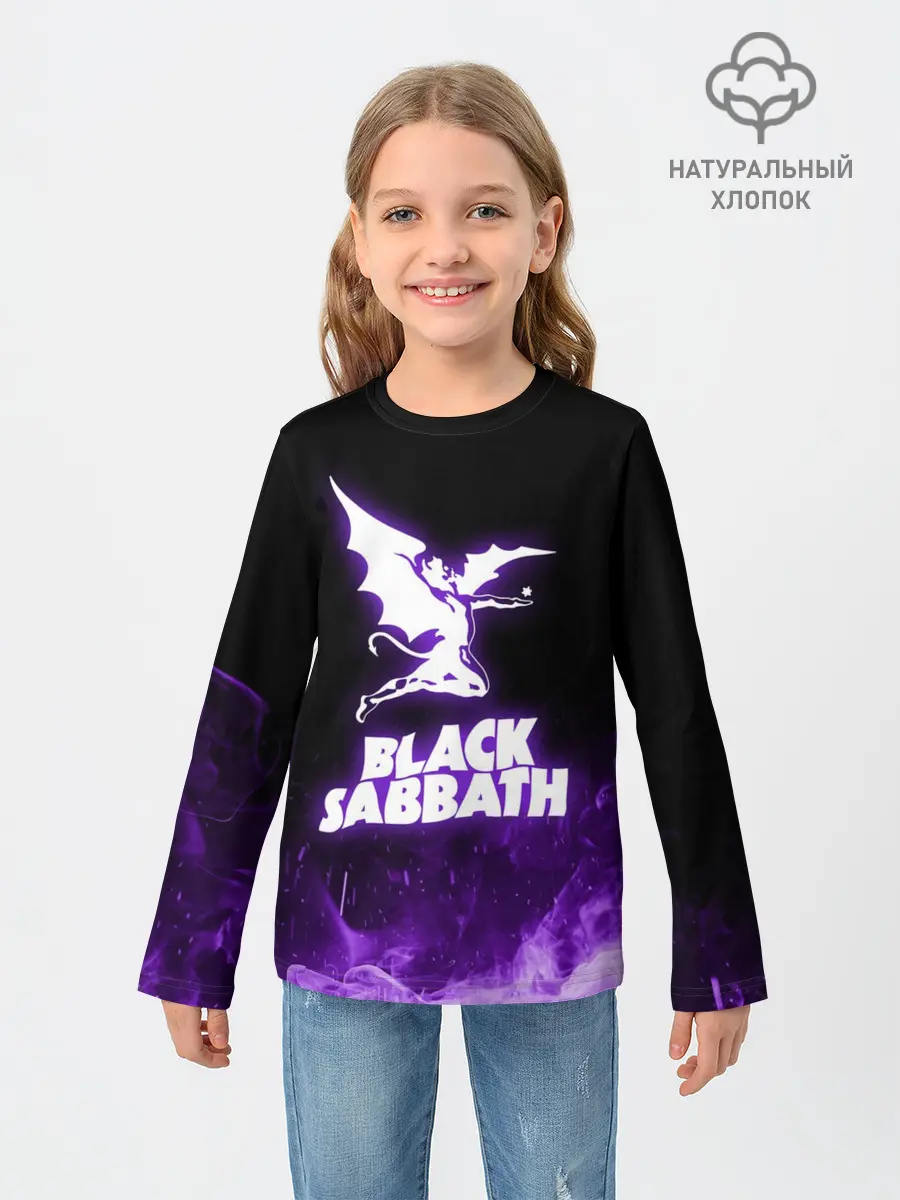 Детский лонгслив / Black Sabbath NEON