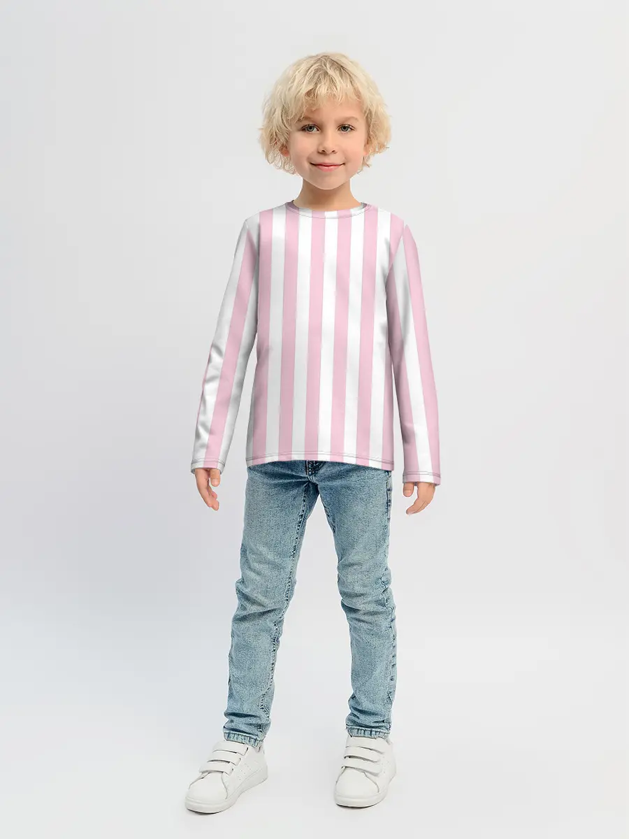 Детский лонгслив / Розовые линии