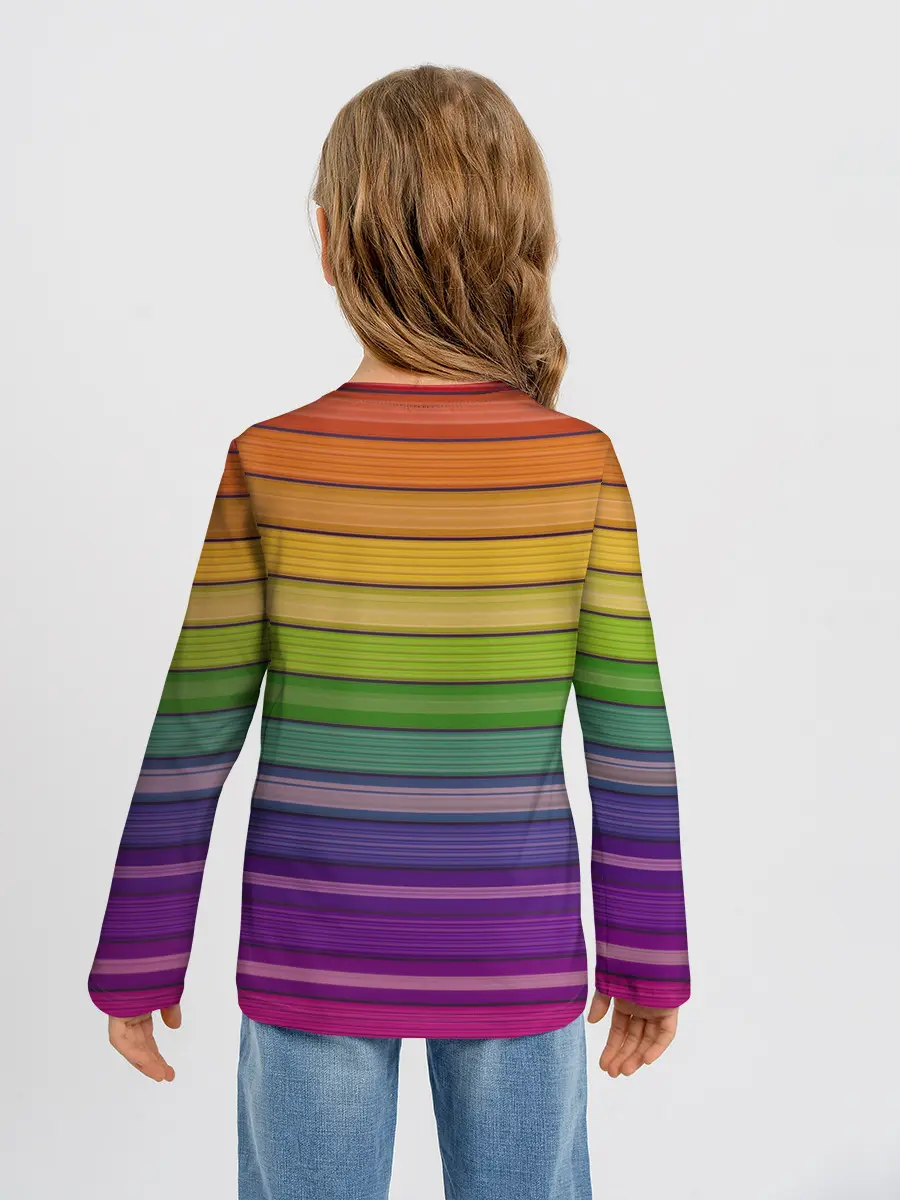 Детский лонгслив / Радужные линии