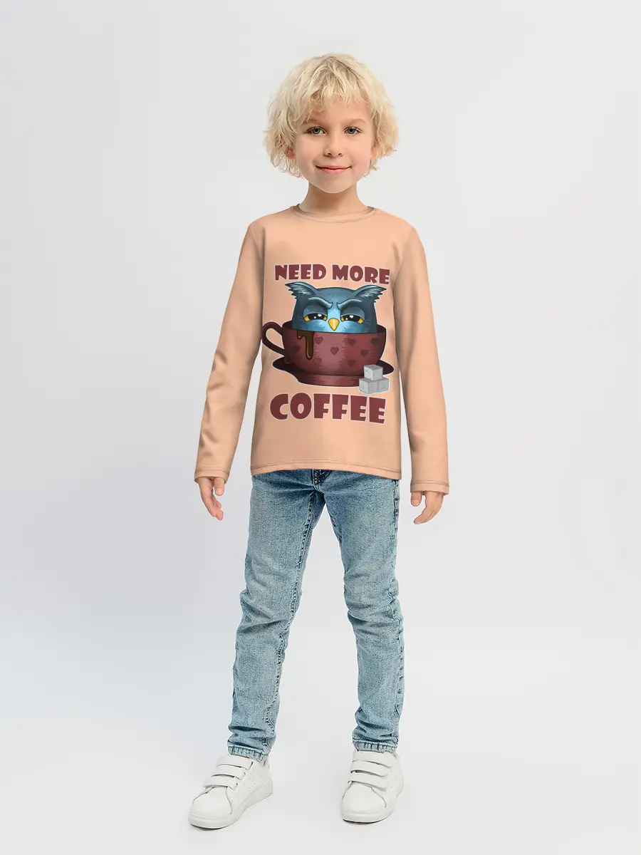Детский лонгслив / Нужно Больше Кофе