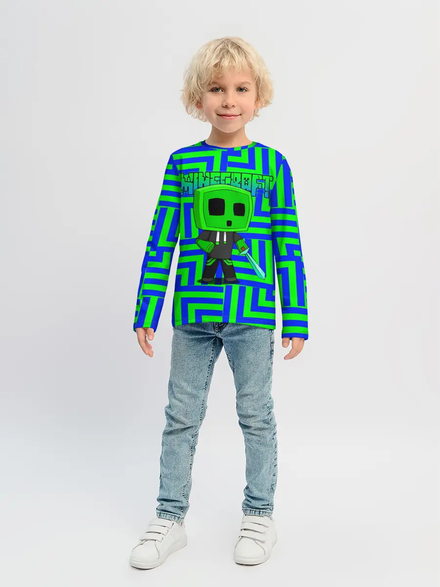 Детский лонгслив / Minecraft | Creeper