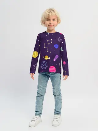 Детский лонгслив / Космический пейзаж