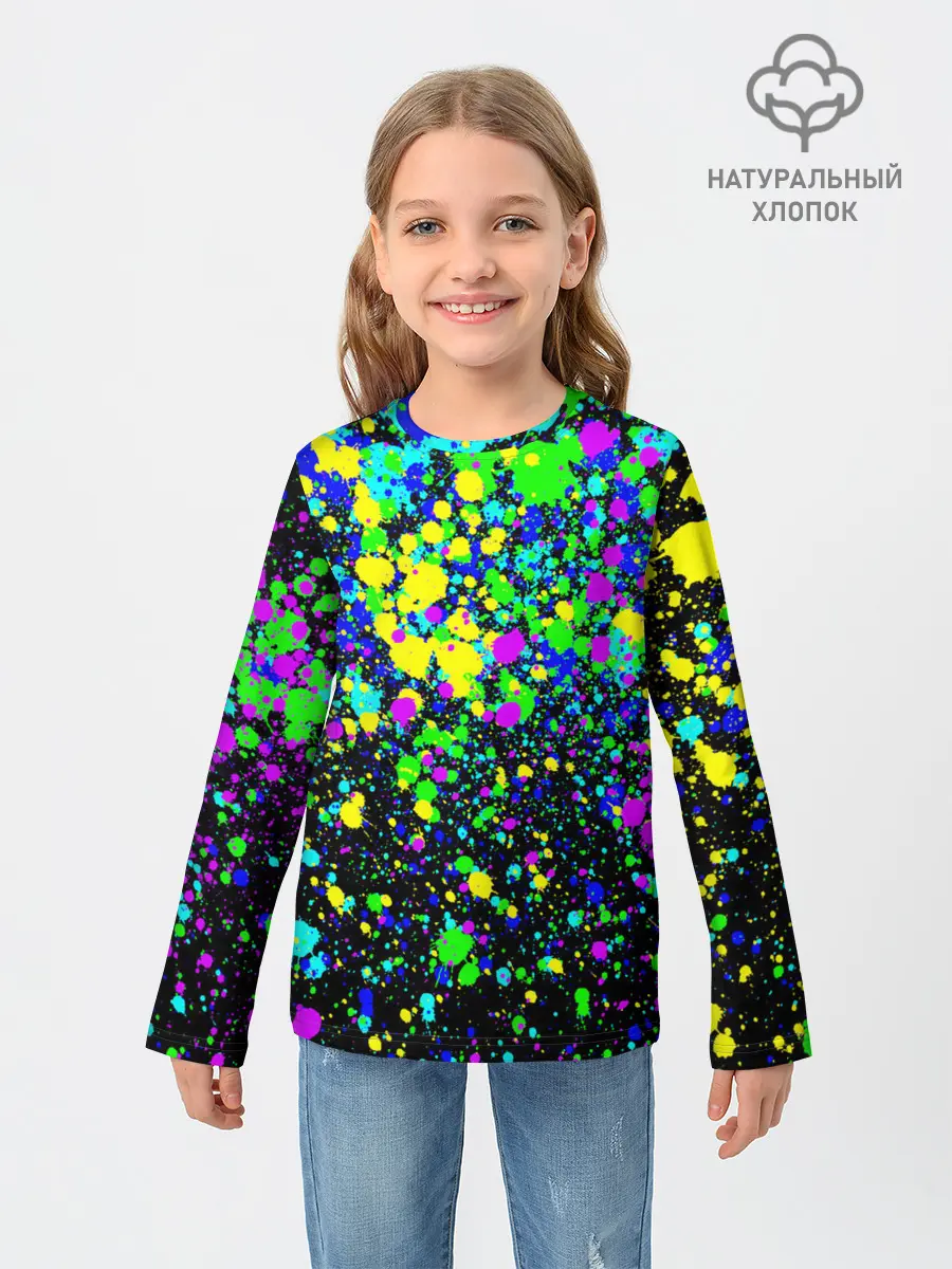 Детский лонгслив / Неоновые краски лета