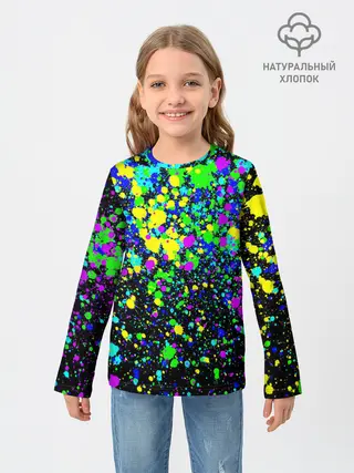 Детский лонгслив / Неоновые краски лета