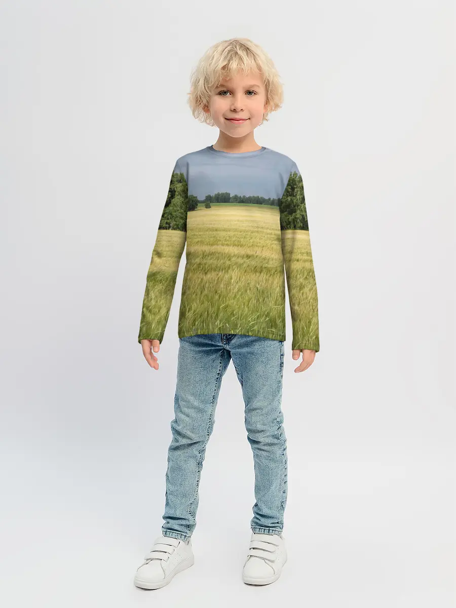 Детский лонгслив / Пшеничное поле