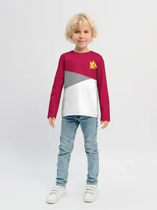 Детский лонгслив / AS Roma | Red Design 21/22