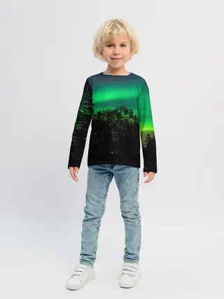 Детский лонгслив / Северное сияние