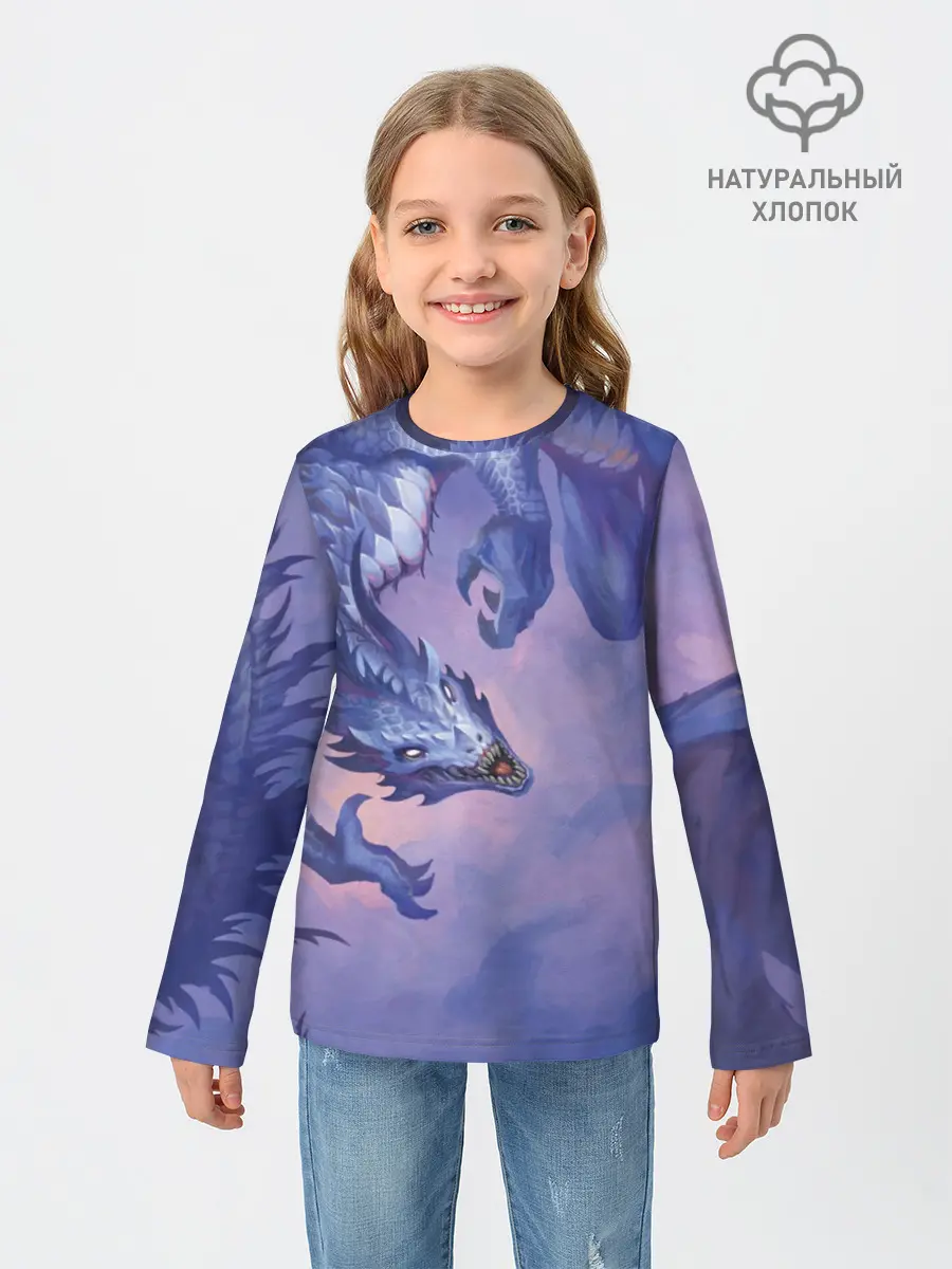Детский лонгслив / Дракон воды